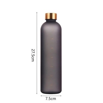 Butelka na wodę sportowa 1000 ml, czarny