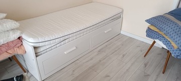 IKEA BRIMNES Leżanka 2 szuuflady 2 materace 80x200