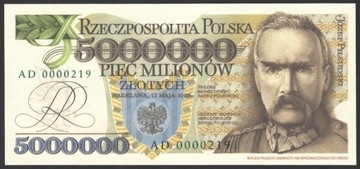 5000000 Złotych 1995 JÓZEF PIŁSUDSKI AD 0000219
