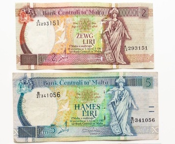 Malta 2, 5  lira maltańska, zestaw 2 sztuk 