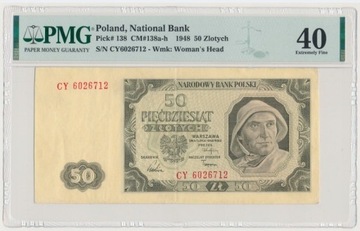 50 złotych 1948 PMG 40