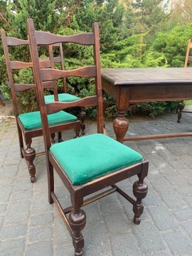 Stylowe krzesła z litego drewna 6 sztuk