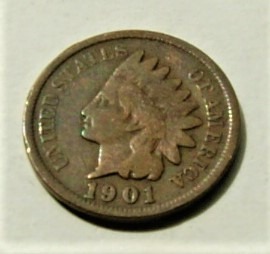 1 cent 1901 Indianin Indian Head stan!