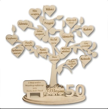 Drzewko 3D personalizowane – urodziny, jubileusze 