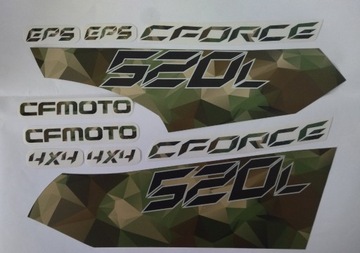 Zestaw naklejek do cf moto 520 L , okleina camo 