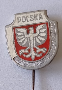 Stara przypinka PRL Polska (emalia)