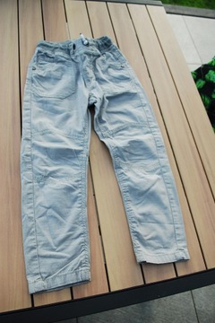 Miękkie dzinsy jeansy 122 szare