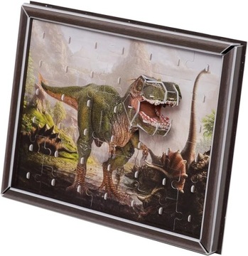 Puzzle 3D z Ramką -  Dinozaur T-Rex