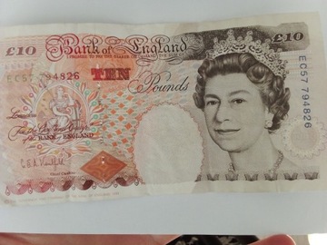 10 pounds 10 funtów Bank of England 1993 banknot