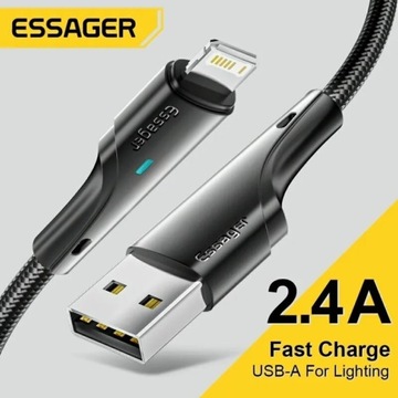 Kabel Essager USB A - Apple Iphone Lighting 2m LED