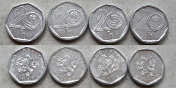 20 halerzy 1993 - 1997 Czechy zestaw