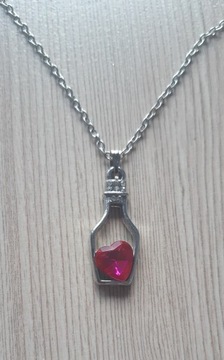 Naszyjnik srebrny z cyrkonią w kształcie serca