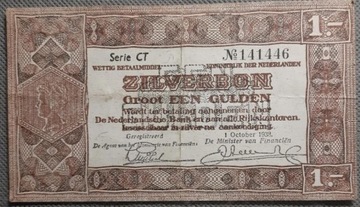 1 Gulden 1938 r.Seria Nr CT 141446