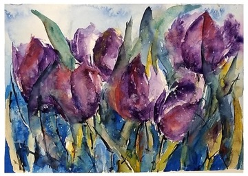 Akwarela "Tulipany"