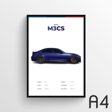 BMW M3CS | plakat A4 + rama