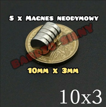 5 x Magnes neodymowy (BARDZO SILNY)