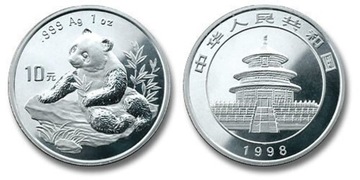 10 Yuan Panda Chiny 1998