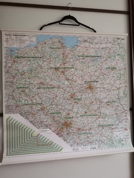 Ścienna mapa Polski 95x95 cm