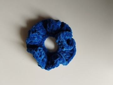Velvet Scrunchie niebieska 10cm