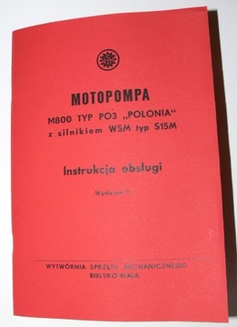 INSTRUKCJA MOTOPOMPA POLONIA M800 TYP PO3