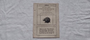 AGE-silnik elektryczny klatkowy (broszura) 1928 r.