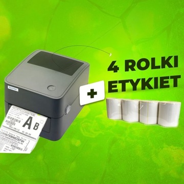 Drukarka etykieciarka naklejki + 4 rolki etykiet