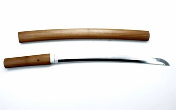 MIECZ  WAKIZASHI w  oprawie SHIRASAYA, sygnowany