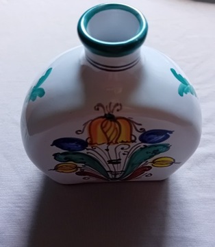 Włoska ręcznie malowana butelka / wazon. 