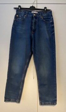 Spodnie jeansowe boyfriend niebieski Zara 40