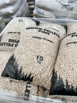 Pellet drzewny 6mm, worki 15 kg, hurt klasa A1