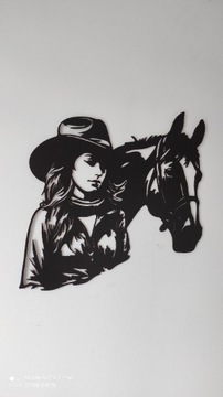 Obraz ażurowy dziewczyna z koniem 