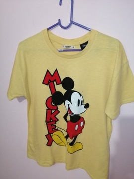 Żółty T-shirt z nadrukiem Myszki Mickey