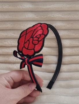 Przepaska na włosy z różą