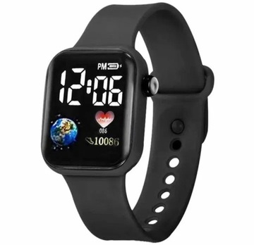 Czarny zegarek sportowy smartwatch wodoodporny 