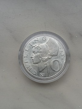Austria 10 schilling 1958 r srebro 