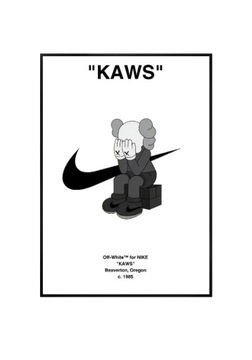 Plakat A4 21x30 Nike x Kaws Y2K do pokoju