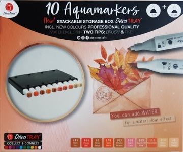 Aquamarkers 10 Pisaki wodne dwustronne DecoTray