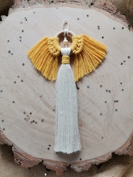Aniołek ze sznurka bawełnianego handmade