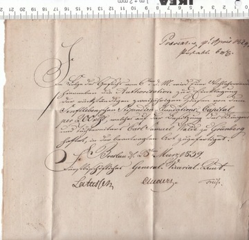 Niemcy BRESLAU Grünberg koperta list z 1839 roku
