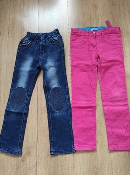 Spodnie jeansowe mix dziewczynka 128 cm