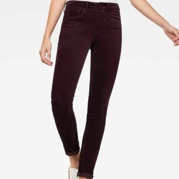 Nowe spodnie G-star Raw  W27 L30 aksamit bordo 