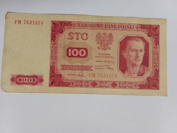 100 zł sto złotych 1948 powojenny banknot Polska 