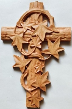 Krzyż, Krucyfiks , Płaskorzeźba, 3D, drewno 