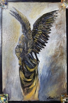 „ Anioł” akryl na desce