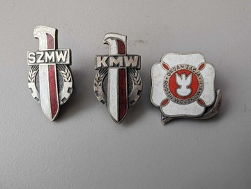 Odznaki KMW SZMW i Org. Rodzin Wojskowych zestaw