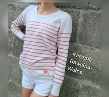 Sweter Burberry kaszmir, bawełna, wełna 