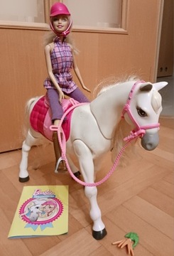 BARBIE Lalka Dżokejka Tańczący Koń MATTEL FRV36