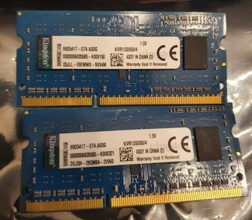 Kingston DDR3 2x 4GB KVR13S9S8/4 SODIMM