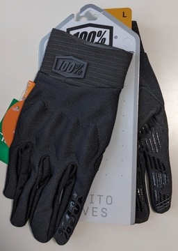 Rękawice 100% Cognito, black czarne r.L Motocross (ostatnie sztuki)