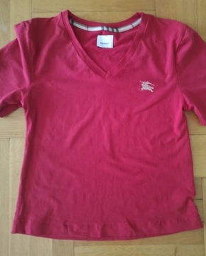 Koszulka tshirt bluzka S czerwona burberry 24 hm 